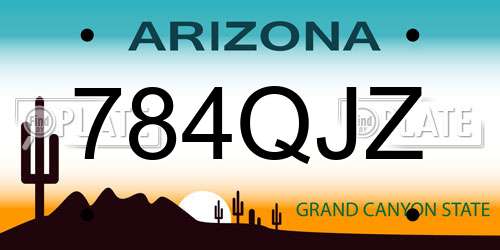 784QJZ Arizona License Plate