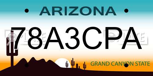 78A3CPA Arizona License Plate
