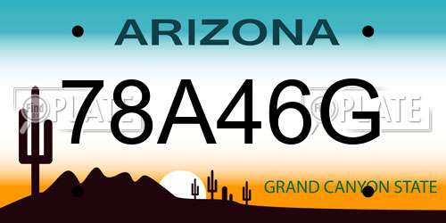 78A46G Arizona License Plate
