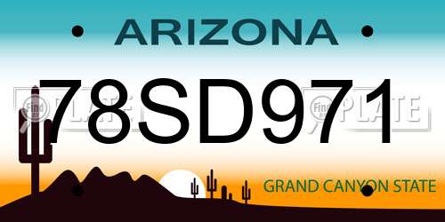 78SD971 Arizona License Plate