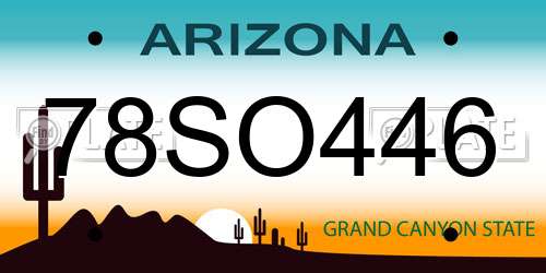 78SO446 Arizona License Plate