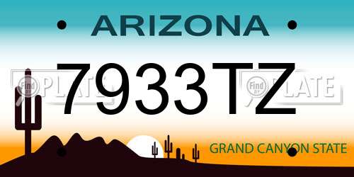 7933TZ Arizona License Plate