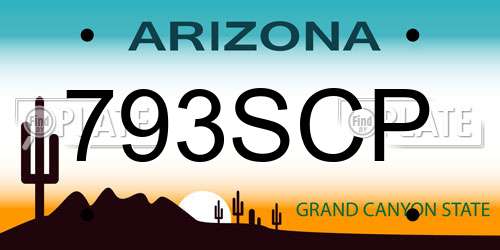 793SCP Arizona License Plate