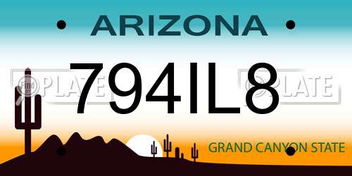 794IL8 Arizona License Plate