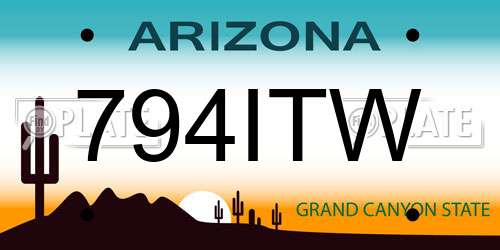 794ITW Arizona License Plate