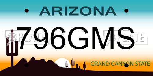 796GMS Arizona License Plate