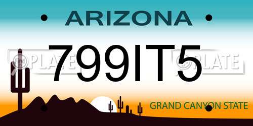 799IT5 Arizona License Plate