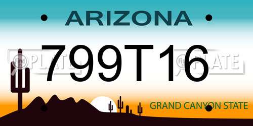 799T16 Arizona License Plate