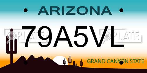 79A5VL Arizona License Plate