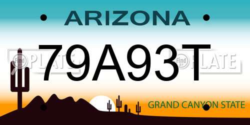 79A93T Arizona License Plate