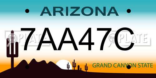 7AA47C Arizona License Plate