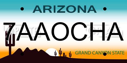 7AAOCHA Arizona License Plate