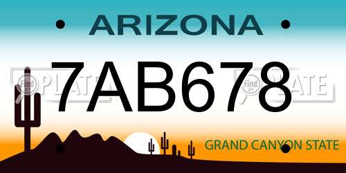 7AB678 Arizona License Plate
