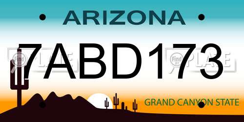 7ABD173 Arizona License Plate