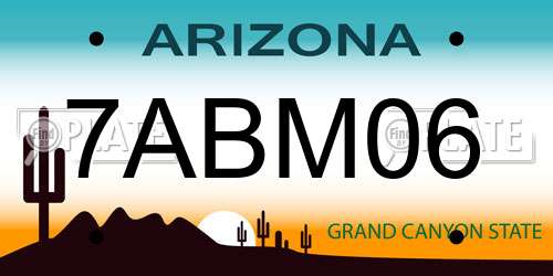7ABM06 Arizona License Plate