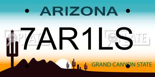 7AR1LS Arizona License Plate