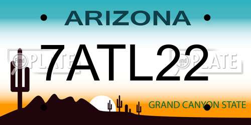 7ATL22 Arizona License Plate