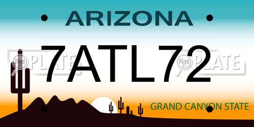 7ATL72 Arizona License Plate