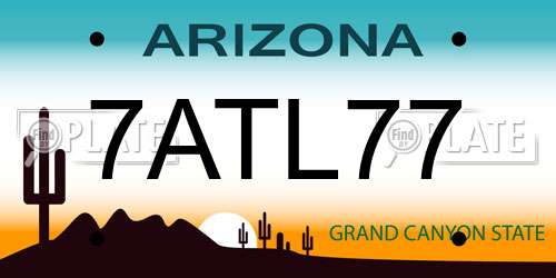 7ATL77 Arizona License Plate