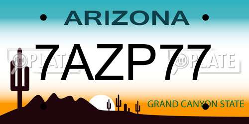 7AZP77 Arizona License Plate