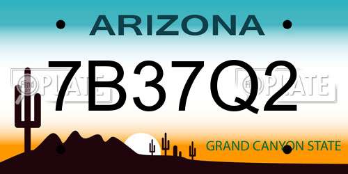 7B37Q2 Arizona License Plate