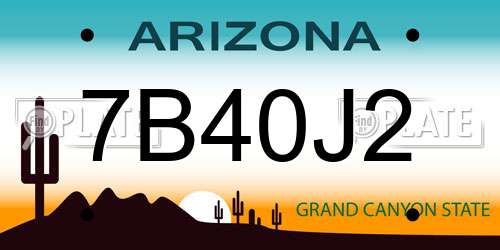 7B40J2 Arizona License Plate