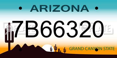7B66320 Arizona License Plate
