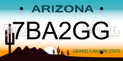 7BA2GG Arizona License Plate
