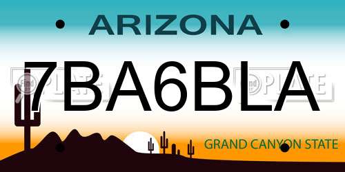 7BA6BLA Arizona License Plate