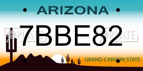 7BBE82 Arizona License Plate