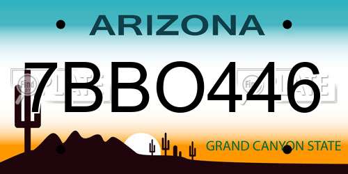 7BBO446 Arizona License Plate