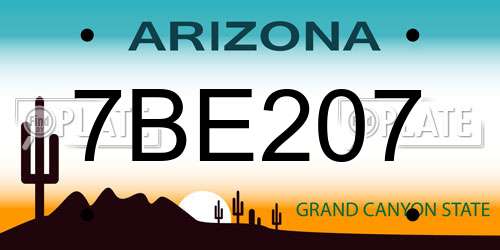 7BE207 Arizona License Plate