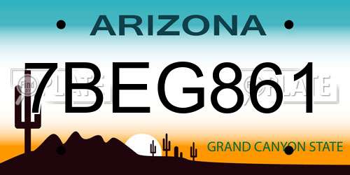 7BEG861 Arizona License Plate