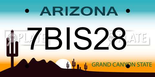 7BIS28 Arizona License Plate