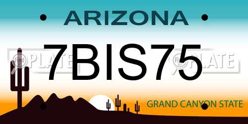 7BIS75 Arizona License Plate