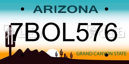 7BOL576 Arizona License Plate