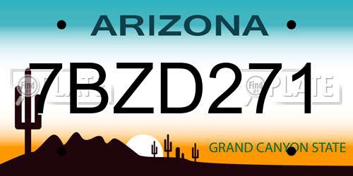 7BZD271 Arizona License Plate