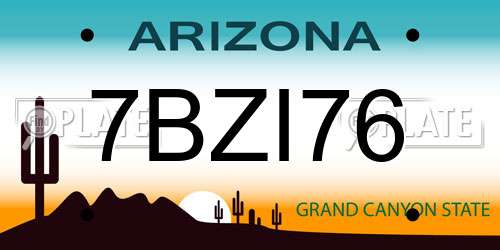 7BZI76 Arizona License Plate