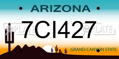 7CI427 Arizona License Plate