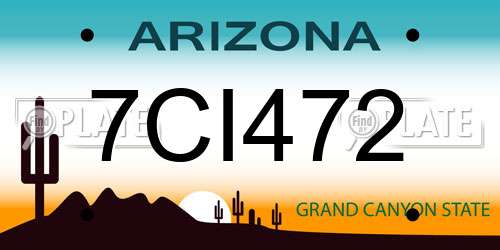 7CI472 Arizona License Plate
