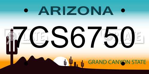 7CS6750 Arizona License Plate
