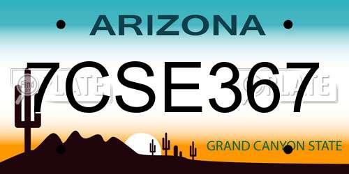 7CSE367 Arizona License Plate
