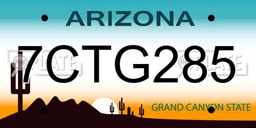 7CTG285 Arizona License Plate
