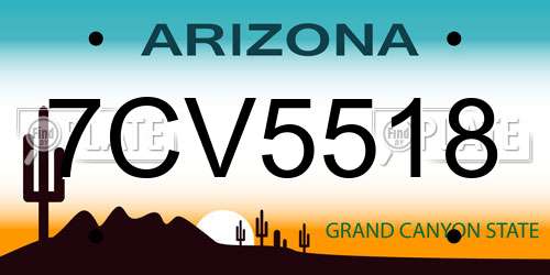 7CV5518 Arizona License Plate
