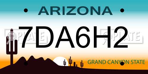 7DA6H2 Arizona License Plate