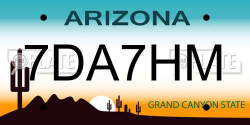 7DA7HM Arizona License Plate