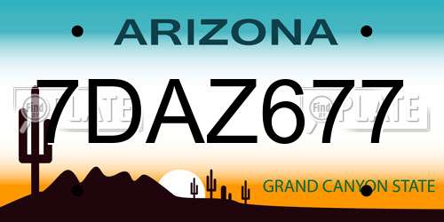 7DAZ677 Arizona License Plate