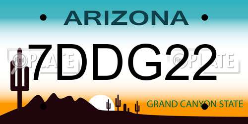 7DDG22 Arizona License Plate