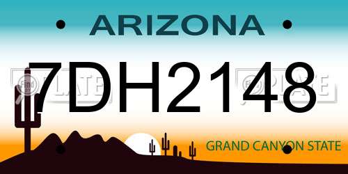 7DH2148 Arizona License Plate