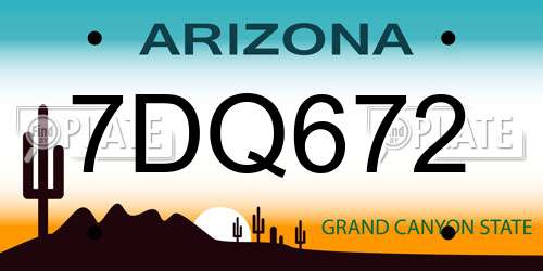 7DQ672 Arizona License Plate